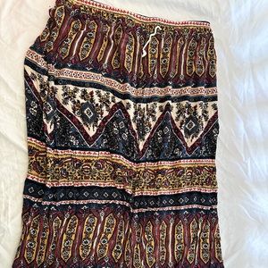 Lightly worn stretchy waist printed skirt, ankle length